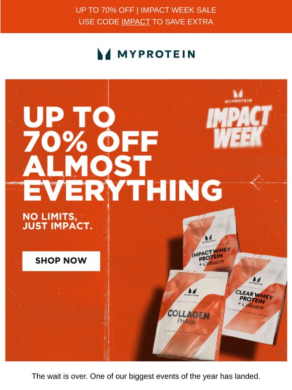 IMPACT WEEK: UP TO 70% OFF SITEWIDE 🚀