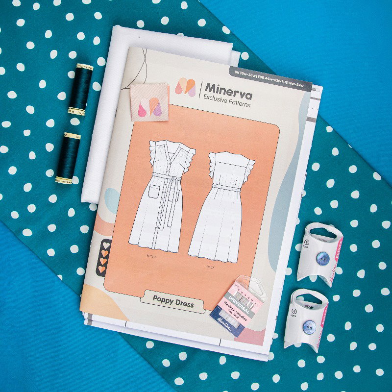 Sew the Poppy Dress in Flittering Flurry Stretch Cotton Poplin