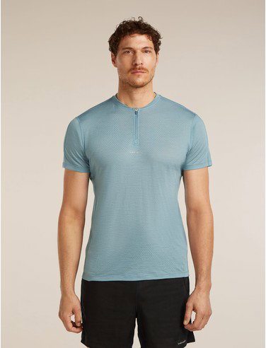 Men's Merino Blend 125 Cool-Lite™ Speed Short Sleeve Quarter Zip - Flint Blue / M