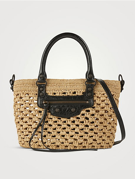 Small Le City Raffia Satchel