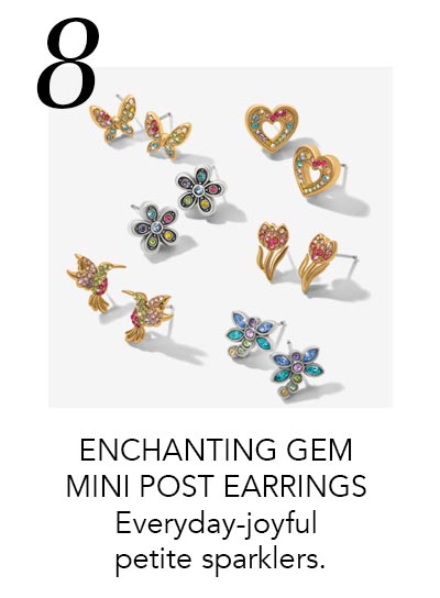 Eight: Enchanting Gem Mini Post Earrings - Everyday-joyful petite sparklers.