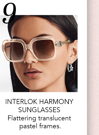 Nine: Interlok Harmony Sunglasses - Flattering translucent pastel frames.