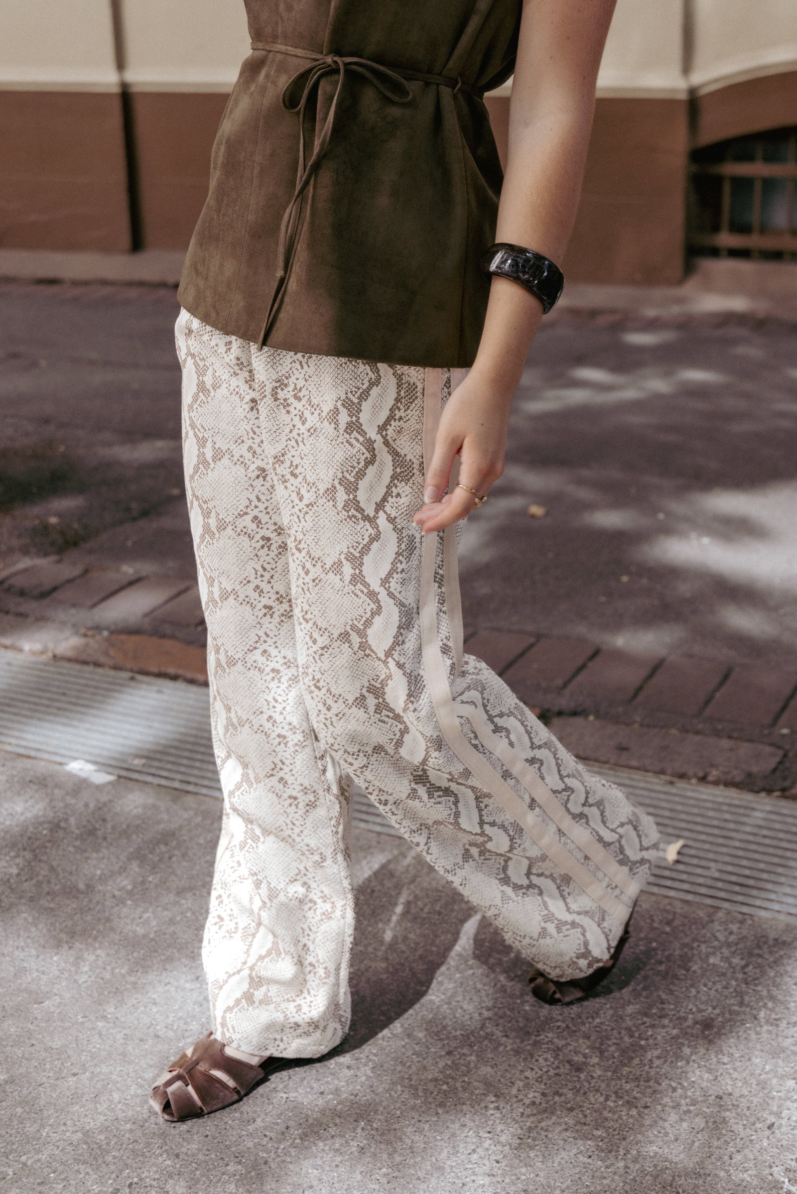 Image of Fletcher Denim Racer Pants - Snake Print