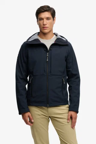 HOODED SOFTSHELL TREKKER JKT M5012327A 98T ECLIPSE NAVY
