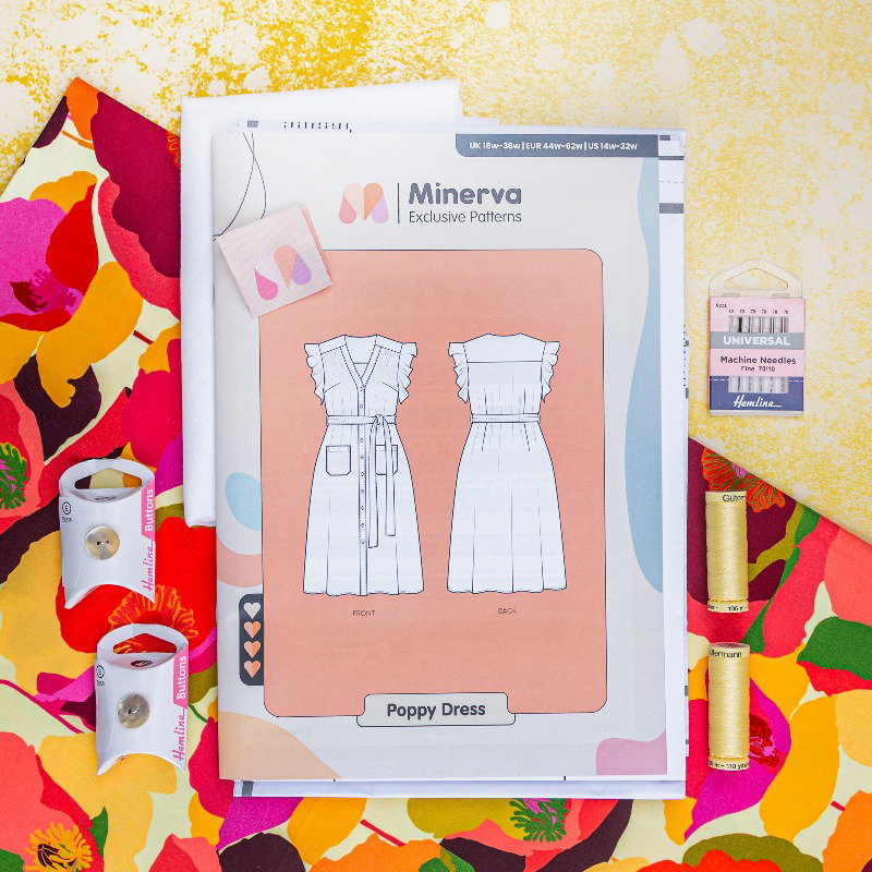 Sew the Poppy Dress in Positively Poppies Stretch Cotton Poplin