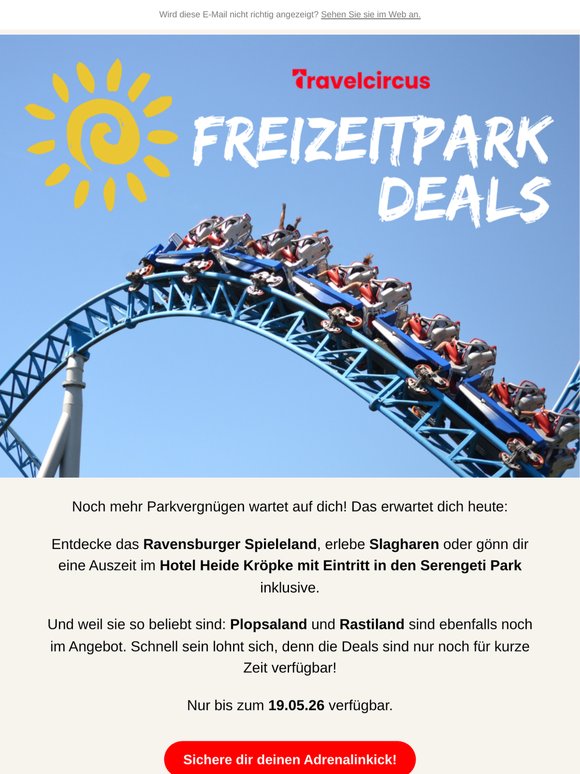 Achterbahn, Safari & Spielespaß: Jetzt zuschlagen!