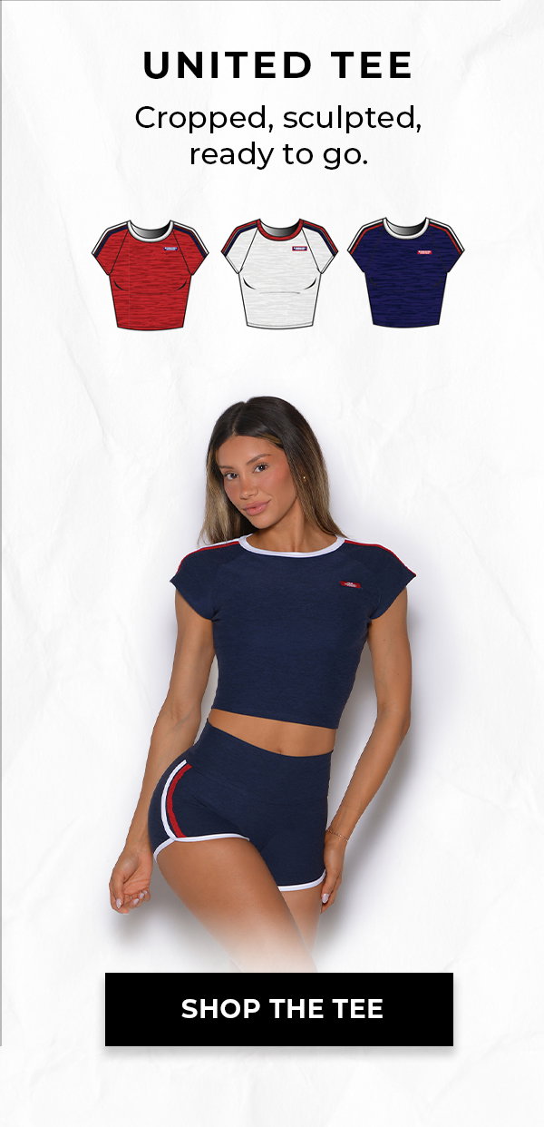 United Tee in Cosmic Blue and Shop the Tee button