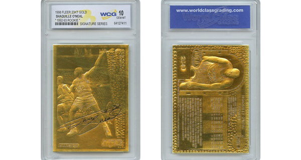Shaquille O'Neal 1992-93 Fleer Rookie 23KT Gold '98 Card Signature Series GEM 10