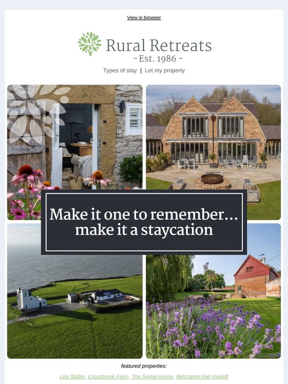 Long Weekend? Make it a staycation