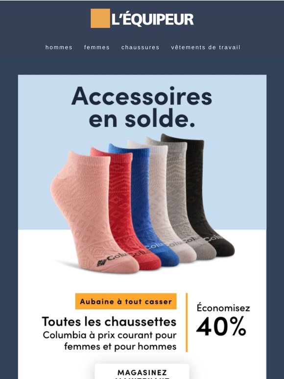 Économisez 40 % sur les chaussettes Columbia 🧦
