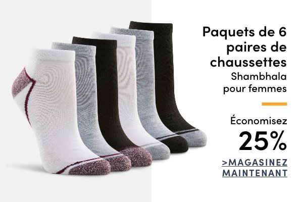 Paquets de 6 paires de chaussettes Shambhala pour femmes économisez 25%