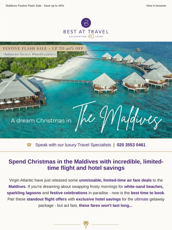 Book now for unmissable holiday savings this festive season 🎄
