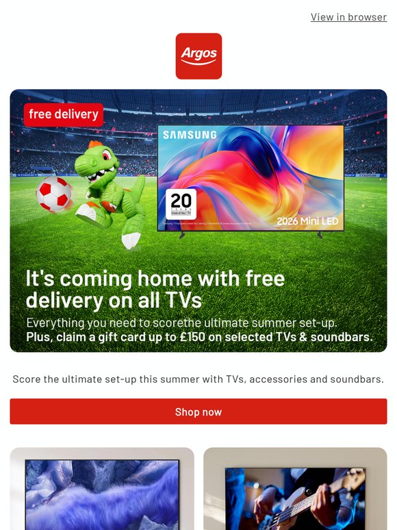 It's coming home with free delivery ⚽ 📺