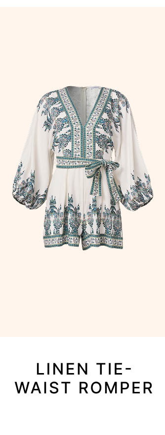 Linen Tie-Waist Romper