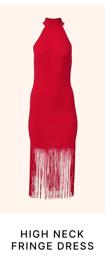 High Neck Fringe Dress