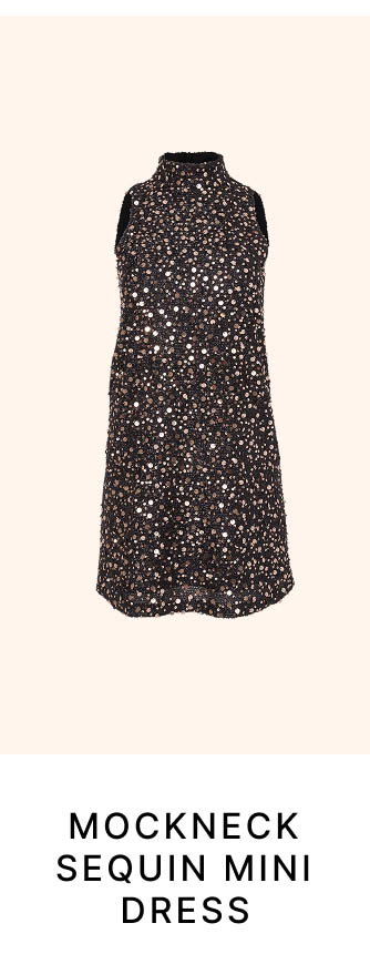 Mockneck Sequin Mini Dress
