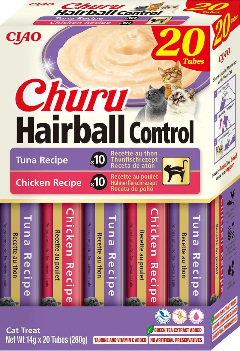 Image of Churu Hairball Control Variety Cat Treats - 20 Pack