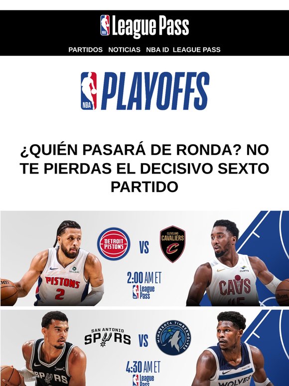 Disfrútalo en League Pass: Detroit Pistons vs. Cleveland Cavaliers y San Antonio Spurs vs. Minnesota Timberwolves 🔥