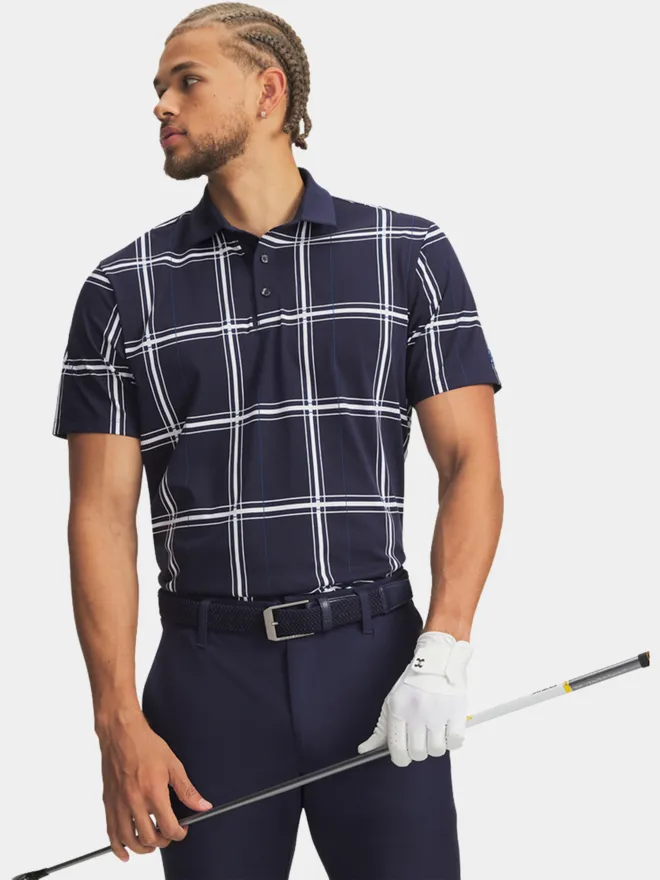 Under Armour Drive Printed Fairway Plaid Halbarm Polo navy XL