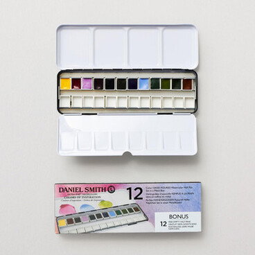 Daniel Smith Watercolour in Metal Box Half Pan Colours of Inspiration Set of 12
