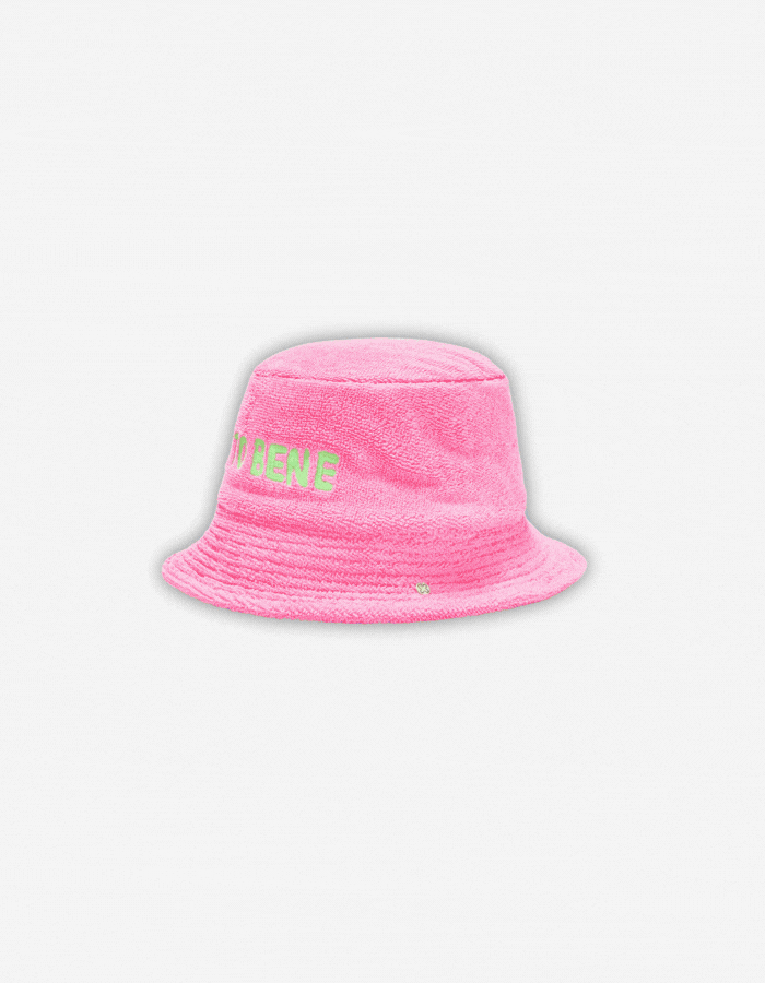 Frottee-Bucket Hat aus Baumwolle mit Stickerei