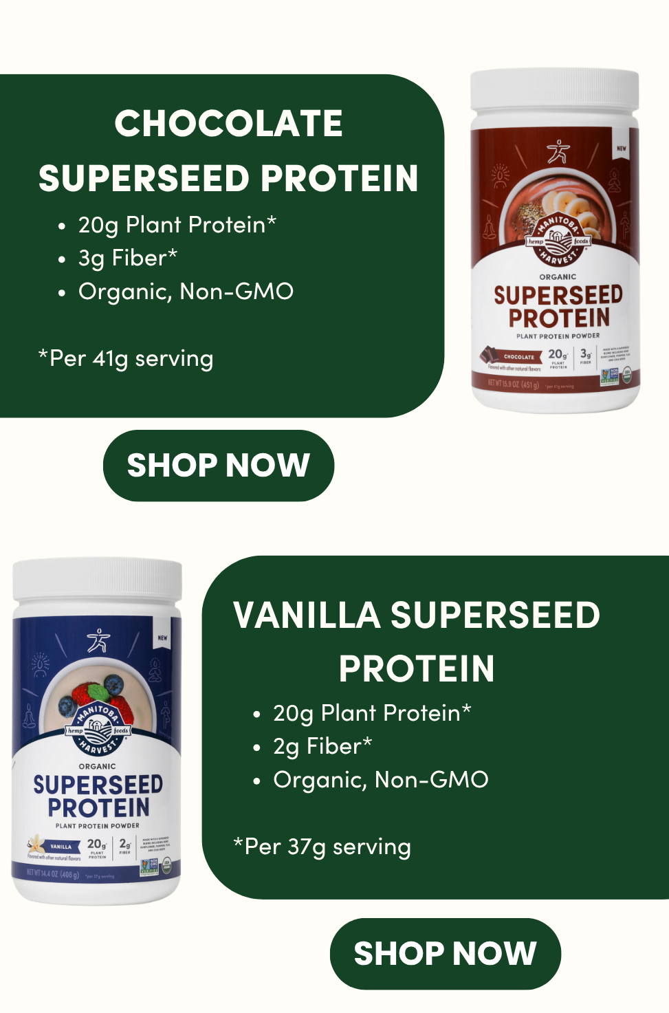 Vanilla and Chocolate Superseed Protein