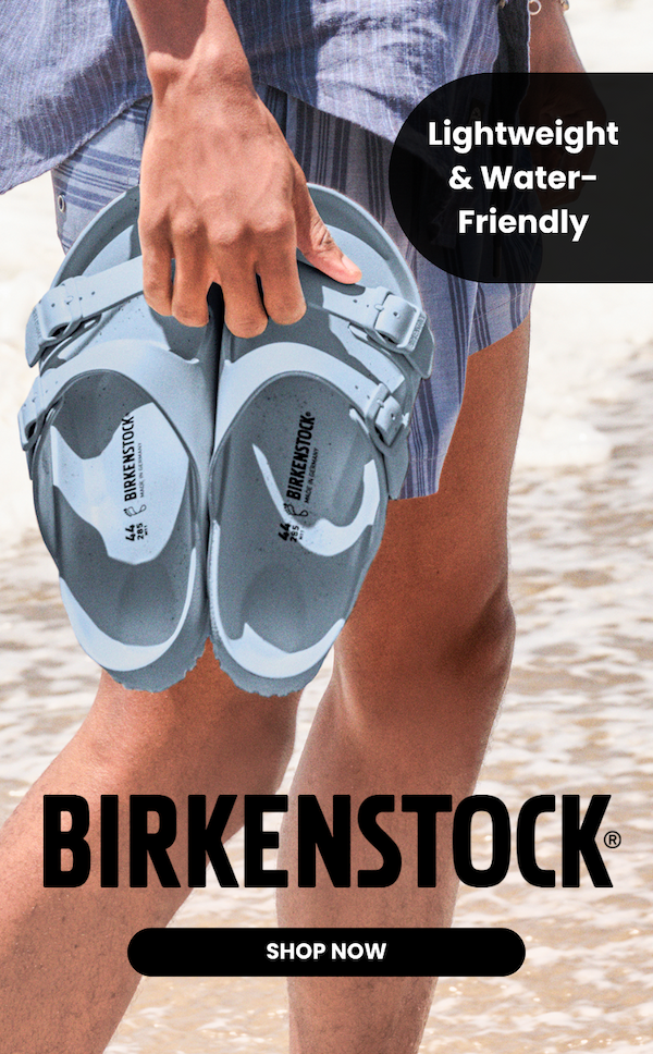 Lightweight & Water-Friendly. Birkenstock. Shop now button