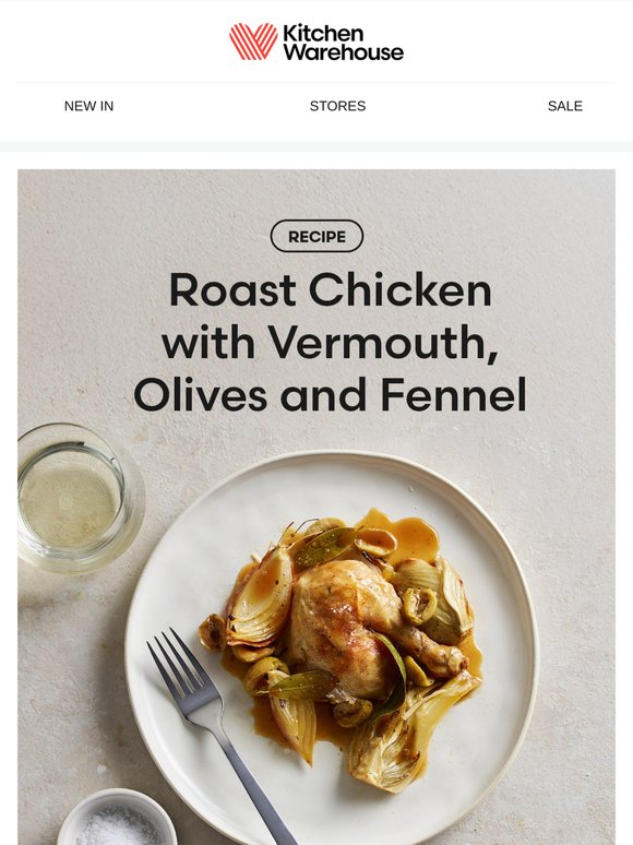 RECIPE: Roast Chicken with Vermouth, Olives and Fennel