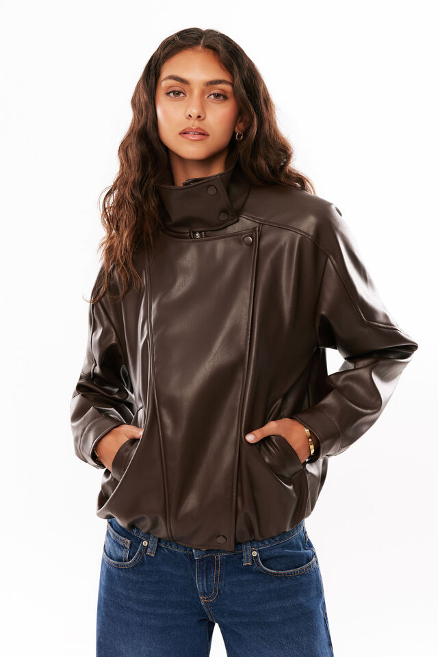 Haylee Faux Leather Biker Jacket $75