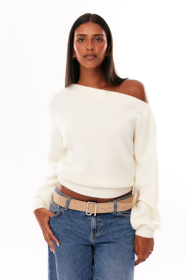 Emmy Slouch Off Shoulder Knit $37.50