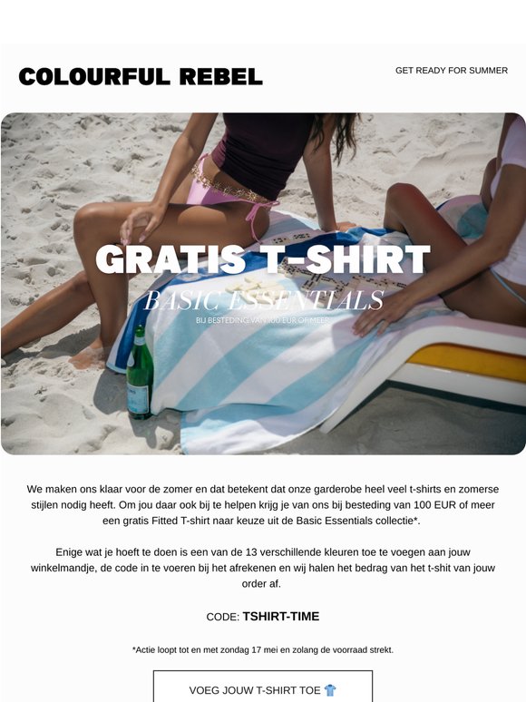 Ontvang een gratis T-shirt naar keuze ☀️