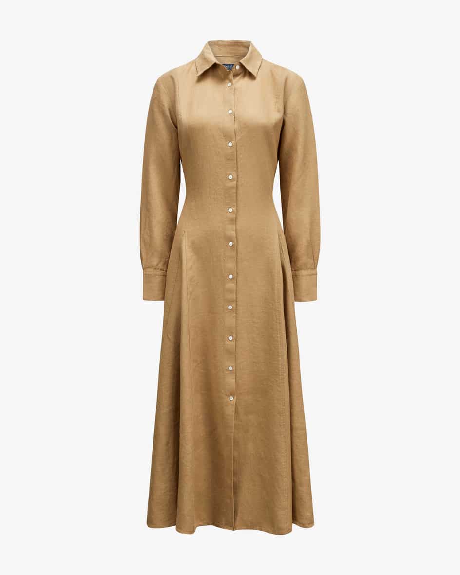 Wickel-Hemdblusenkleid aus Leinen