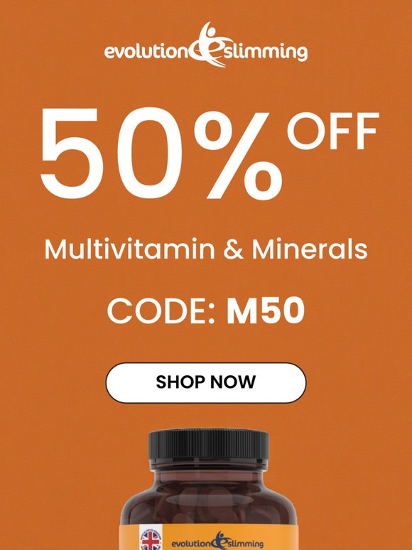 50% off Multvitamin & Minerals...(Only £4.98)