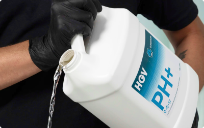 image of HGV ph+ being poured out of the container