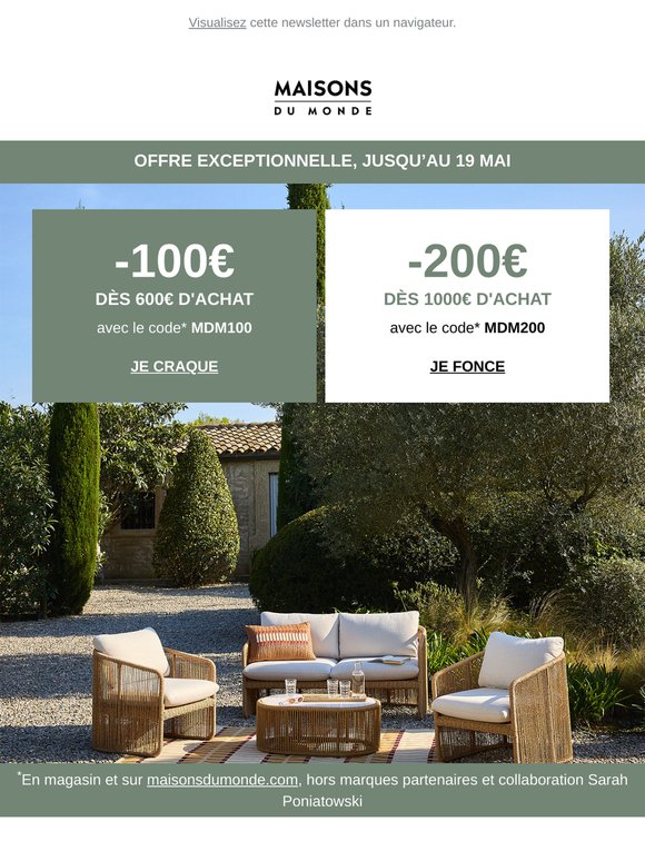 Jusqu’à 200€ de remise sur vos coups de cœur !