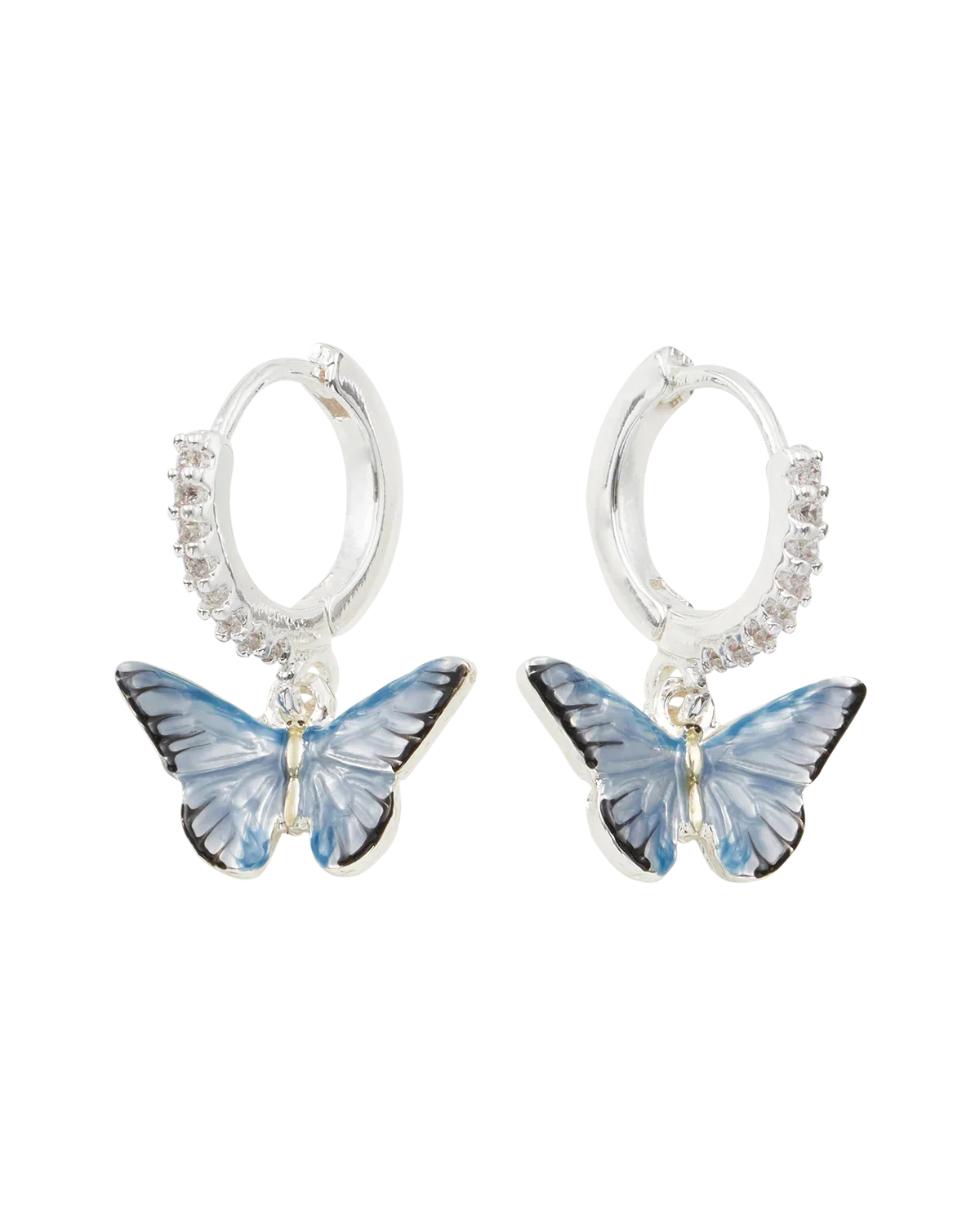 Image of Blue Butterfly Silver Earrings