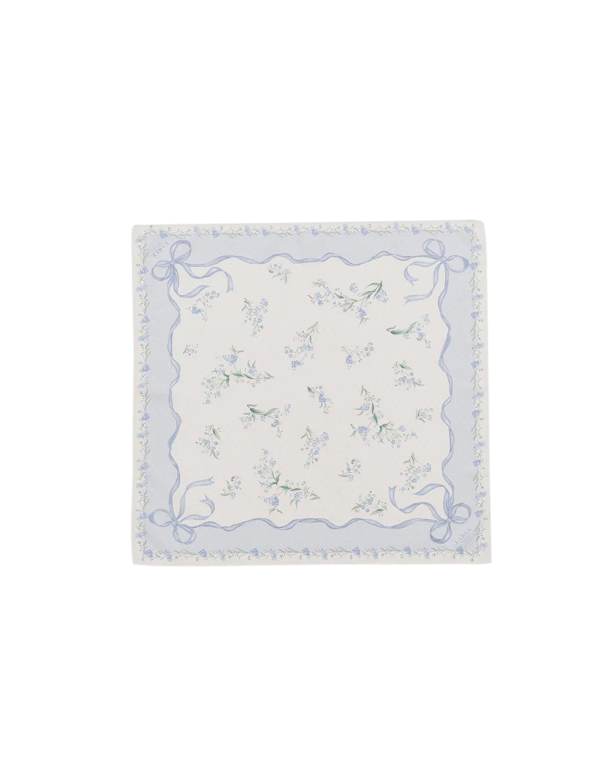 Image of Blue Bow & Floral Square Scarf