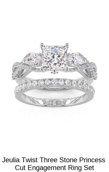 Jeulia Simple Twist Round Cut Gold Promise Ring Sterling Silver