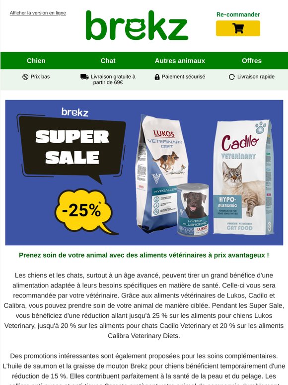 Aliments et produits de soin pour animaux à prix réduits