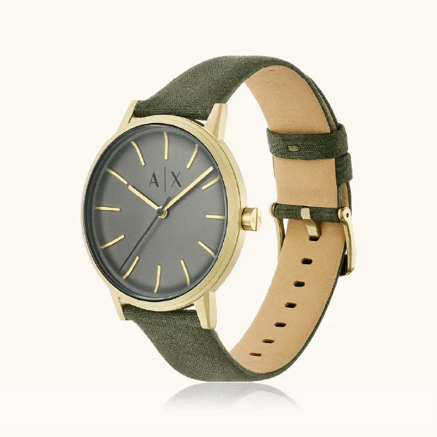 Armani Exchange Cayde Green Leather Watch