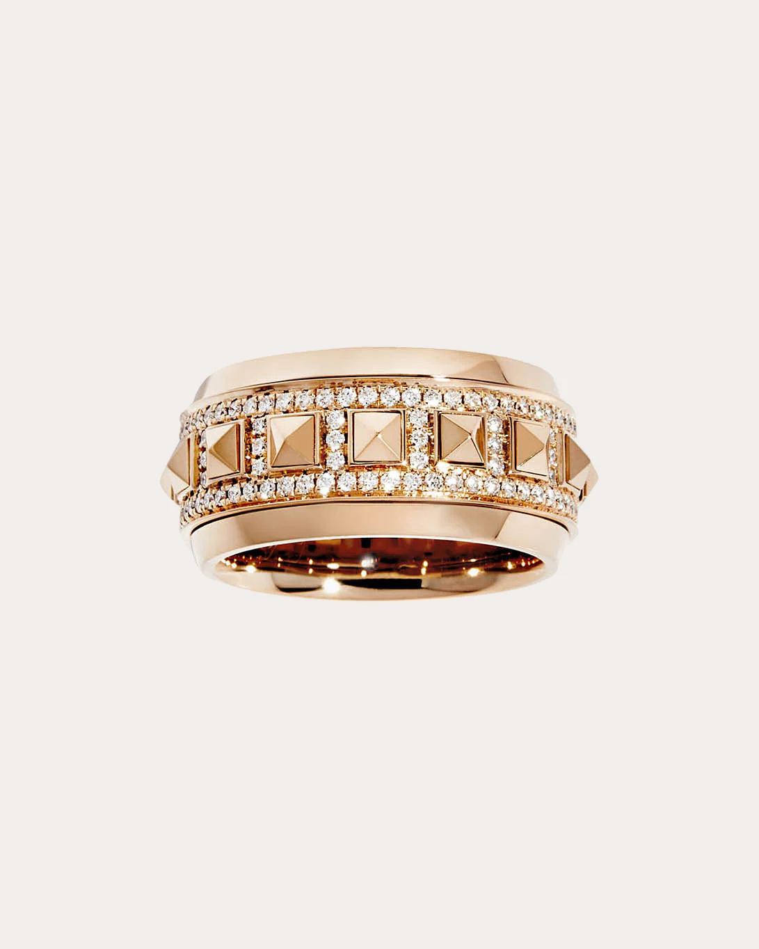 Diamond & 18k Rose Gold Rockaway Spinner Ring