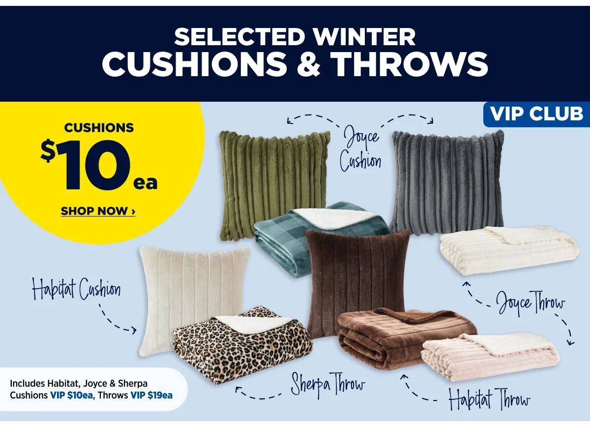 SELECTED WINTER CUSHIONS & THROWS