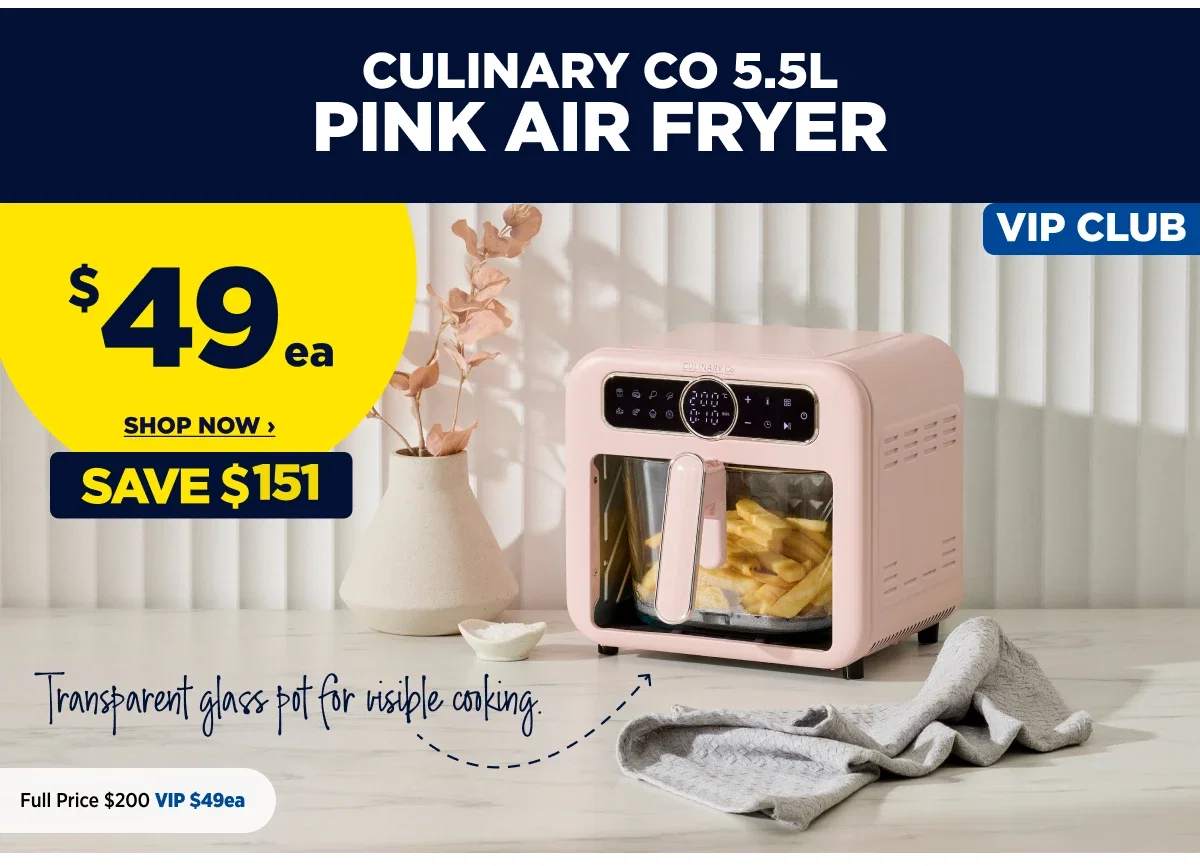 CULINARY CO 5.5L PINK AIR FRYER