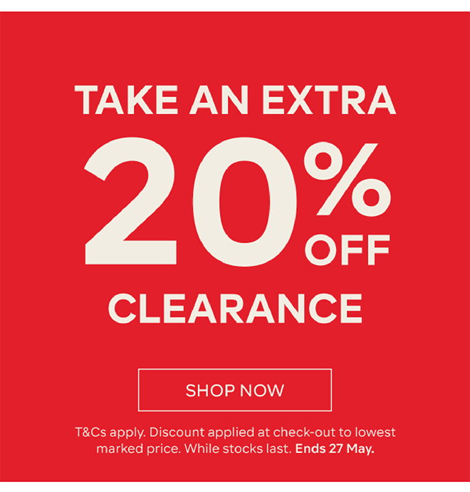Take an extra 20% off clearance