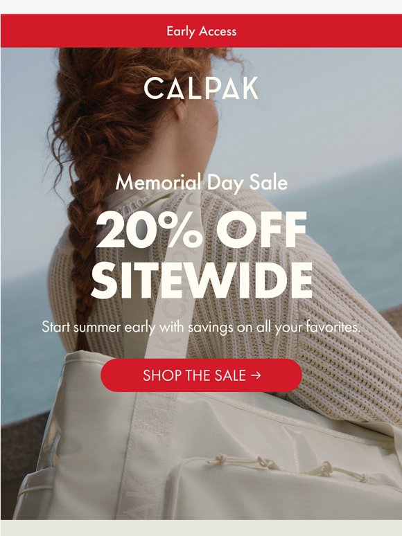 You're First: 20% Off Sitewide