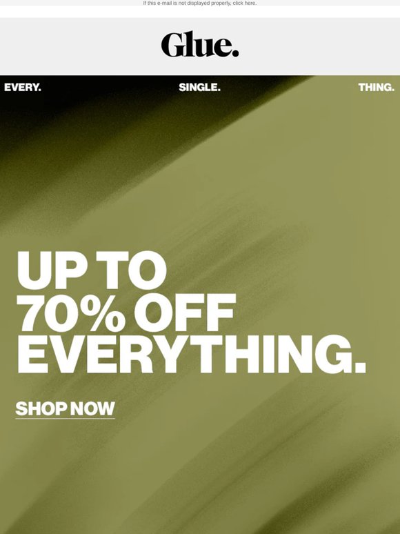 Up To 70% Off. Hallelujah.