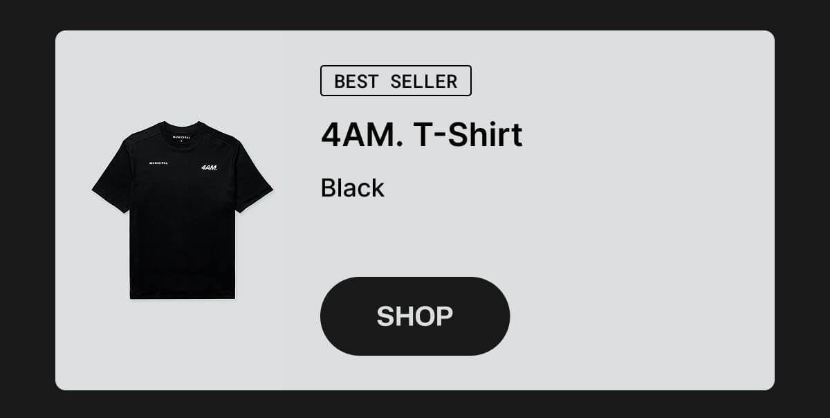 4AM. T-Shirt in Black