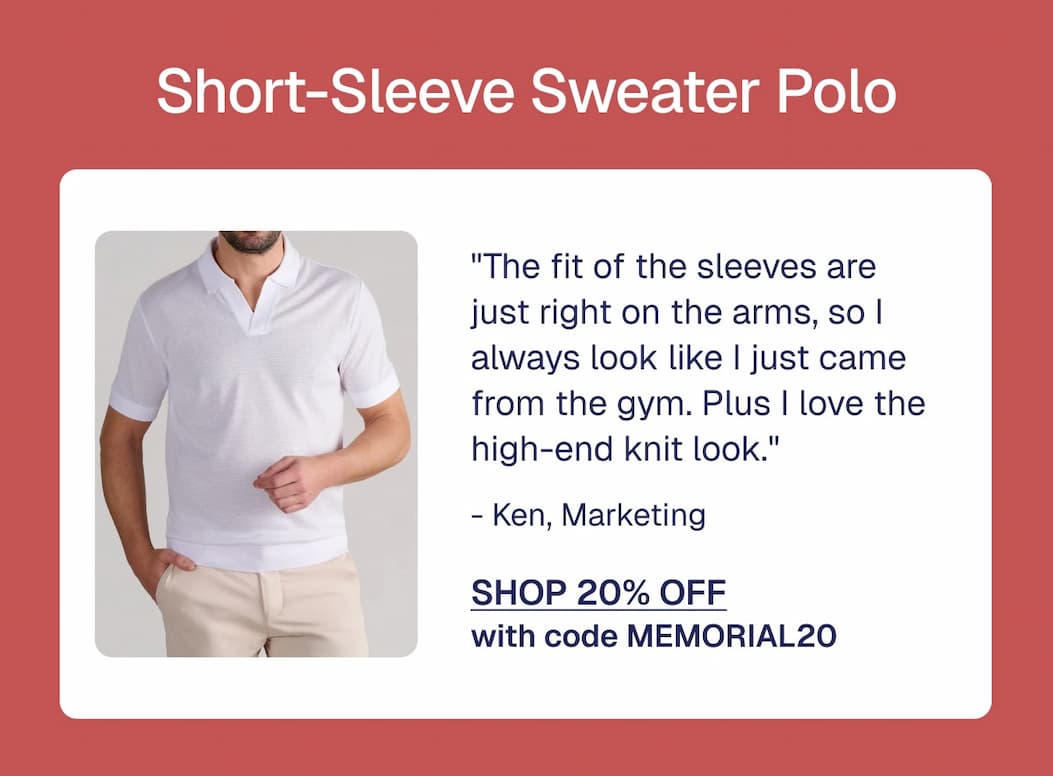 Short-Sleeve Sweater Polo