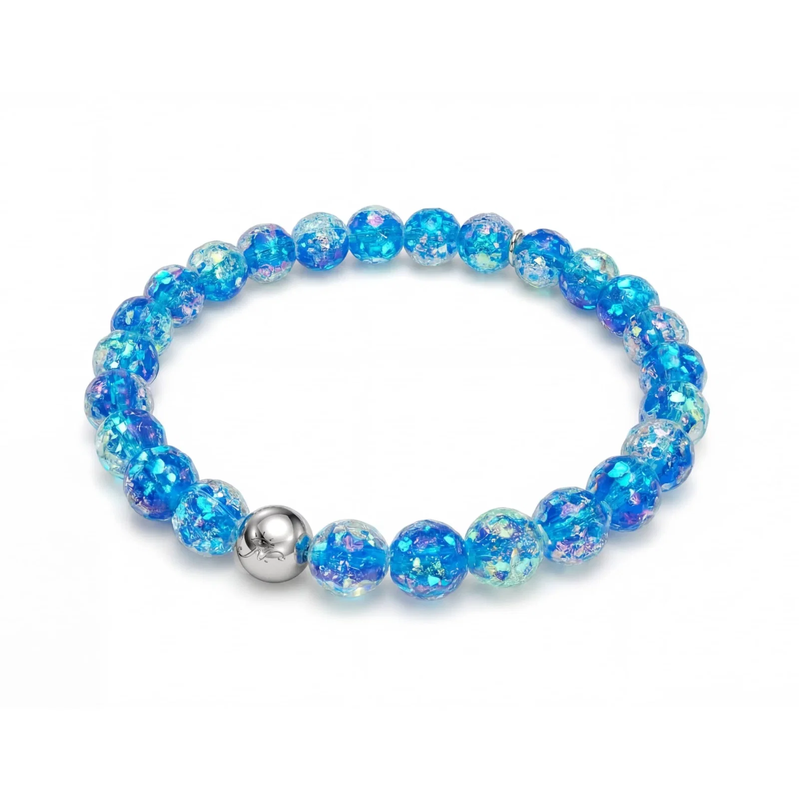Image of NOGU Azure Ice | Firework Glass Ice Drop Bracelet in Blue Silver