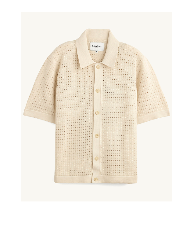 Pointelle Knit Shirt - Natural
